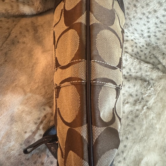Coach Signature Khaki Brown Canvas Small Shoulder Bag - Picture 5 of 12